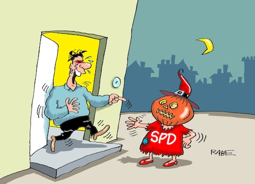 Cartoon: Schrecksekunden (medium) by RABE tagged spd,nahles,umfragewerte,afd,wählergunst,prozent,rabe,ralf,böhme,cartoon,karikatur,pressezeichnung,farbcartoon,tagescartoon,baum,raben,tante,scholz,groko,koalitionsstreit,asylstreit,asylkompromiss,hessenwahl,bayernwahl,merkel,parteivorsitz,fahrplan,neuwahlen,halloween,kürbis,grusel,schreck,schrecksekunden,süßes,saures,spd,nahles,umfragewerte,afd,wählergunst,prozent,rabe,ralf,böhme,cartoon,karikatur,pressezeichnung,farbcartoon,tagescartoon,baum,raben,tante,scholz,groko,koalitionsstreit,asylstreit,asylkompromiss,hessenwahl,bayernwahl,merkel,parteivorsitz,fahrplan,neuwahlen,halloween,kürbis,grusel,schreck,schrecksekunden,süßes,saures