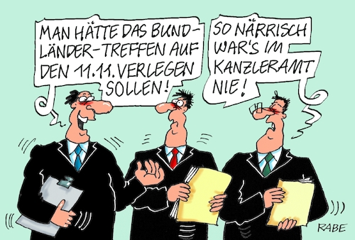 Cartoon: Schunkelrunde (medium) by RABE tagged kanzleramt,bund,länder,treffen,gipfel,migration,finanzierung,länderchefs,rabe,ralf,böhe,cartoon,karikatur,pressezeichnung,frabcartoon,tagescartoon,flüchtlingsgipfel,narrenkarneval,karnevalssaison,kanzleramt,bund,länder,treffen,gipfel,migration,finanzierung,länderchefs,rabe,ralf,böhe,cartoon,karikatur,pressezeichnung,frabcartoon,tagescartoon,flüchtlingsgipfel,narrenkarneval,karnevalssaison