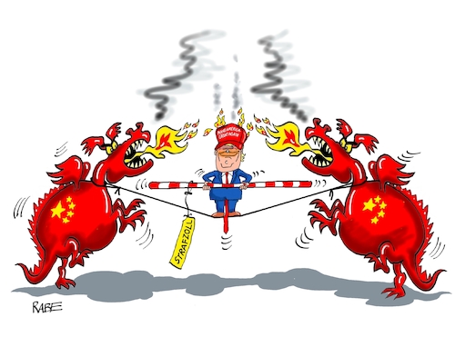 Cartoon: Seiltänzer (medium) by RABE tagged trrump,donald,präsident,usa,zoll,strafzoll,cartoon,karikatur,rabe,ralf,böhme,pressezeichnung,farbcartoon,tagescartoon,vatikan,büro,papst,franziskus,tod,sekretär,konklave,selbsternennung,kirche,bischof,china,handelskrieg,drachen,drahtseil,seiltänzer,balanceakt,trrump,donald,präsident,usa,zoll,strafzoll,cartoon,karikatur,rabe,ralf,böhme,pressezeichnung,farbcartoon,tagescartoon,vatikan,büro,papst,franziskus,tod,sekretär,konklave,selbsternennung,kirche,bischof,china,handelskrieg,drachen,drahtseil,seiltänzer,balanceakt