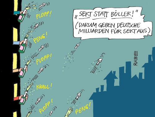 Cartoon: Sekt statt Böller (medium) by RABE tagged silvester,neujahr,jahreswechsel,knaller,stabraketen,böller,rabe,ralf,böhme,cartoon,karikatur,pressezeichnung,farbcartoon,tagescartoon,sekt,sektflasche,sektkorken,knall,plopp,peng,nilliarden,sekttrinker,silvester,neujahr,jahreswechsel,knaller,stabraketen,böller,rabe,ralf,böhme,cartoon,karikatur,pressezeichnung,farbcartoon,tagescartoon,sekt,sektflasche,sektkorken,knall,plopp,peng,nilliarden,sekttrinker