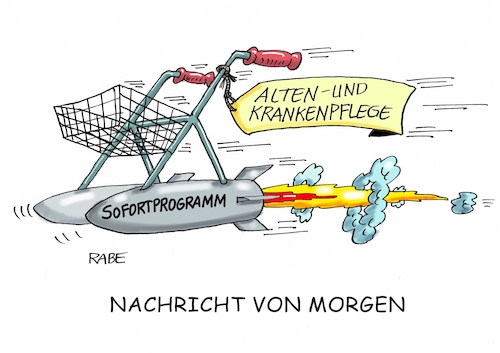 Cartoon: Sofort Spahn (medium) by RABE tagged jens,spahn,bundesgesundheitsminister,cdu,hartz,iv,sozialhilfe,rabe,ralf,böhme,cartoon,karikatur,pressezeichnung,farbcartoon,tagescartoon,ärzte,sofortprogramm,altenpflege,krankenpflege,pflegeheime,rollator,jens,spahn,bundesgesundheitsminister,cdu,hartz,iv,sozialhilfe,rabe,ralf,böhme,cartoon,karikatur,pressezeichnung,farbcartoon,tagescartoon,ärzte,sofortprogramm,altenpflege,krankenpflege,pflegeheime,rollator