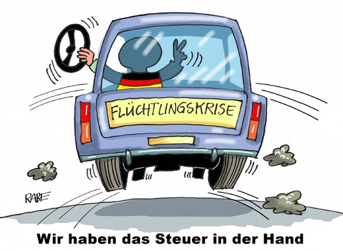 Cartoon: Steuerfrau (medium) by RABE tagged steuer,lenkrad,pkw,kanzlerin,merkel,innenminister,flüchtlinge,flüchtlingskrise,bewältigung,grenzen,flüchtlingsheim,formulare,ralf,böhme,cartoon,karikatur,pressezeichnung,farbvartoon,tagescartoon,lenker,aufnahmekapazität,grenzkontrollen,flüchtlingsstrom,steuer,lenkrad,pkw,kanzlerin,merkel,innenminister,flüchtlinge,flüchtlingskrise,bewältigung,grenzen,flüchtlingsheim,formulare,ralf,böhme,cartoon,karikatur,pressezeichnung,farbvartoon,tagescartoon,lenker,aufnahmekapazität,grenzkontrollen,flüchtlingsstrom