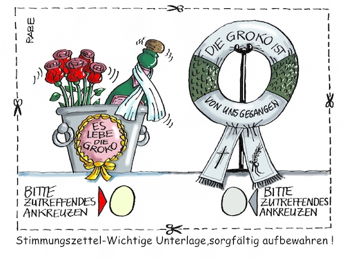 Cartoon: Stimmungszettel (medium) by RABE tagged sonderparteitag,spd,martin,schulz,ja,groko,koalitionsverhandlungen,rabe,ralf,böhme,cartoon,karikatur,pressezeichnung,farbcartoon,tagescartoon,merkel,union,koalitionsgespräche,mitgliederbefragung,ergebnis,sonntag,sonderparteitag,spd,martin,schulz,ja,groko,koalitionsverhandlungen,rabe,ralf,böhme,cartoon,karikatur,pressezeichnung,farbcartoon,tagescartoon,merkel,union,koalitionsgespräche,mitgliederbefragung,ergebnis,sonntag