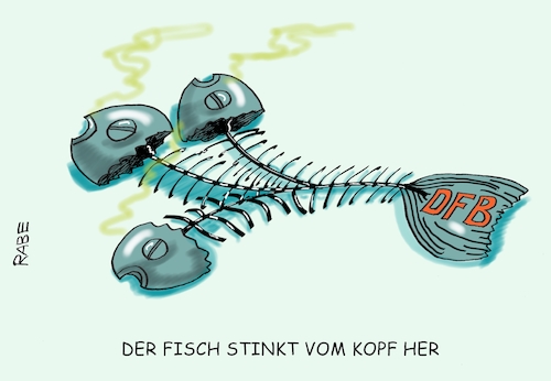 Cartoon: Stinkiges (medium) by RABE tagged dfb,fußball,wm,aus,vorrunden,besen,alt,kehren,oliver,bierhoff,vorstand,austausch,rabe,ralf,böhme,cartoon,karikatur,pressezeichnung,farbcartoon,tagescartoon,grindel,löw,spitze,spitzengespräch,ösil,fremdenfeindlichkeit,rücktritt,neustart,fisch,fischkopf,fischköpfe,gestank,gräten,mannschaft,fußballer,sport,dfb,fußball,wm,aus,vorrunden,besen,alt,kehren,oliver,bierhoff,vorstand,austausch,rabe,ralf,böhme,cartoon,karikatur,pressezeichnung,farbcartoon,tagescartoon,grindel,löw,spitze,spitzengespräch,ösil,fremdenfeindlichkeit,rücktritt,neustart,fisch,fischkopf,fischköpfe,gestank,gräten,mannschaft,fußballer,sport