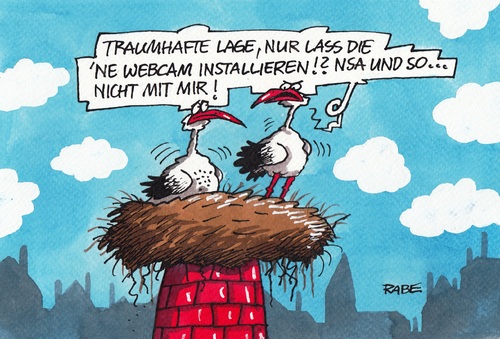 Cartoon: Storchennest (medium) by RABE tagged storch,störche,nest,schornstein,zugvögel,storchennest,winterquartier,rabe,ralf,böhme,cartoon,karikatur,farbcartoon,nsa,spionage,webcam,überwachung,geheimdienste,snowden,storch,störche,nest,schornstein,zugvögel,storchennest,winterquartier,rabe,ralf,böhme,cartoon,karikatur,farbcartoon,nsa,spionage,webcam,überwachung,geheimdienste,snowden