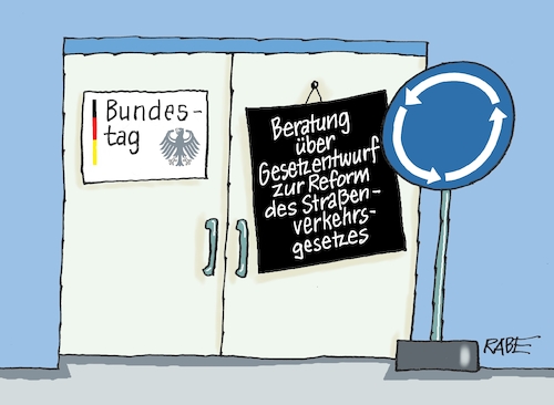 Cartoon: Straßenvehrkehr (medium) by RABE tagged chatgpt,intelligenz,roboter,ki,volker,wissing,fdp,rabe,ralf,böhme,cartoon,karikatur,pressezeichnung,farbcartoon,tagescartoon,bundestag,beratung,gesetzentwurf,straßenverkehr,straßenverkehrsgesetz,verkehrsschild,kreisverkehr,chatgpt,intelligenz,roboter,ki,volker,wissing,fdp,rabe,ralf,böhme,cartoon,karikatur,pressezeichnung,farbcartoon,tagescartoon,bundestag,beratung,gesetzentwurf,straßenverkehr,straßenverkehrsgesetz,verkehrsschild,kreisverkehr