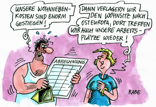 Cartoon: Stromabrechnung (medium) by RABE tagged wohnnebenkostenabrechnung,stromverbrau,energieverbrauch,stromzähler,euro,krise,gaspreise,gaspreiserhöhung,kubikmeter,liter,kilowattstunde,stromanbieter,wasserkraft,wasser,abwassergebühren,gebührenerhöhung,stadtwerke,energieriesen,energiekonzerne,umwelt,windkraft,umweltschutz,energieeinsparung,heizkörper,wohnung,miete,vermieter,untermieter,arbeitsplatz,job,gehalt,osdteuropa,verlagerung,ausland,rumänien,rußland,wirtschaftsminister,kanzlerin,bundesregierung,fdp,mann,frau,ehepaar,brie,briefkuvert,steigerung,nachzahlung,wittschaftsstandort,wohnnebenkostenabrechnung,stromverbrau,energieverbrauch,stromzähler,euro,krise,gaspreise,gaspreiserhöhung,kubikmeter,kilowattstunde,energie,verbrauch,kosten,wohnen,rechnung