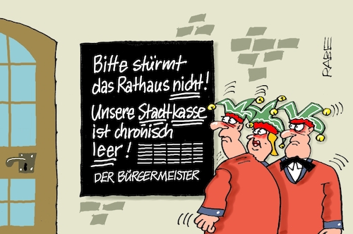 Cartoon: Sturm vorm Rathaus (medium) by RABE tagged merz,union,kanzler,fritze,koalition,spd,klingbeil,bundesregierung,rabe,ralf,böhme,cartoon,karikatur,pressezeichnung,farbcartoon,tagescartoon,trump,putin,krisen,tv,nachrichten,waschmaschine,karneval,fasching,karnevalsauftakt,karnevalssaison,narren,karnevalisten,rathaus,bürgermeister,schlüsselübergabe,stadtkasse,leere,merz,union,kanzler,fritze,koalition,spd,klingbeil,bundesregierung,rabe,ralf,böhme,cartoon,karikatur,pressezeichnung,farbcartoon,tagescartoon,trump,putin,krisen,tv,nachrichten,waschmaschine,karneval,fasching,karnevalsauftakt,karnevalssaison,narren,karnevalisten,rathaus,bürgermeister,schlüsselübergabe,stadtkasse,leere