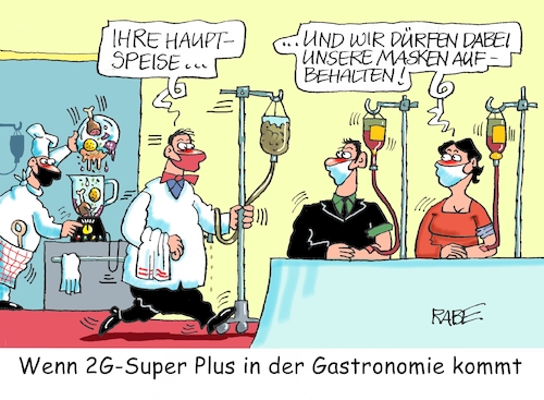 Cartoon: Super Gastro (medium) by RABE tagged corona,bundländerkonferenz,merkel,kanzleramt,lockerungen,stufenplan,öffnungen,lockdown,shutdown,baumärkte,impfdosen,rki,fallzahlen,inzidenzwert,spahn,impfzentren,impfreihenfolge,notbremse,karl,lauterbach,superplus,omikron,gastronomie,schutzmaßnahmen,corona,bundländerkonferenz,merkel,kanzleramt,lockerungen,stufenplan,öffnungen,lockdown,shutdown,baumärkte,impfdosen,rki,fallzahlen,inzidenzwert,spahn,impfzentren,impfreihenfolge,notbremse,karl,lauterbach,superplus,omikron,gastronomie,schutzmaßnahmen