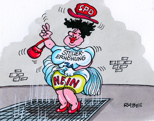 Cartoon: Tante SPD (medium) by RABE tagged marylin,monroe,tante,spd,gabriel,koalition,kaolitionsgespräche,sondierung,sondierungsgespräche,kanzlerin,merkel,cdu,koalitionsregierung,bundestagswahl,bundesregierung,gespräche,nahles,csu,seehofer,rabe,ralf,böhme,cartoon,karikatur,pressezeichnung,farbcartoon,lüftungsschacht,lüftungsgitter,luft,luftzug,kleid,rock,slip,schlüpfer,steuern,steuererhöhung,ja,nein,warmluft,windzug,union,grüne,kompromiss,kompromissbereitschaft,sozialdemokraten,steuerthema,marylin,monroe,tante,spd,gabriel,koalition,kaolitionsgespräche,sondierung,sondierungsgespräche,kanzlerin,merkel,cdu,koalitionsregierung,bundestagswahl,bundesregierung,gespräche,nahles,csu,seehofer,rabe,ralf,böhme,cartoon,karikatur,pressezeichnung,farbcartoon,lüftungsschacht,lüftungsgitter,luft,luftzug,kleid,rock,slip,schlüpfer,steuern,steuererhöhung,ja,nein,warmluft,windzug,union,grüne,kompromiss,kompromissbereitschaft,sozialdemokraten,steuerthema