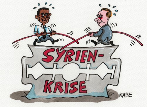 Cartoon: Tanz auf der Klinge (medium) by RABE tagged zwanzig,petersburg,putin,obama,usa,russland,syrien,assad,giftgaseinsatz,syrienkrise,syrienkonflikt,präsident,angriff,gipfel,gipfeltreffen,weltwirtschaft,steueroasen,regierungschefs,staatspräsidenten,rabe,ralf,böhme,cartoon,karikatur,pressezeichnung,farbcartoon,rasieren,rasierklinge,balance,bürgerkrieg,schlagabtausch,militäreinsatz,giftgasangriff,sankt,zwanzig,petersburg,putin,obama,usa,russland,syrien,assad,giftgaseinsatz,syrienkrise,syrienkonflikt,präsident,angriff,gipfel,gipfeltreffen,weltwirtschaft,steueroasen,regierungschefs,staatspräsidenten,rabe,ralf,böhme,cartoon,karikatur,pressezeichnung,farbcartoon,rasieren,rasierklinge,balance,bürgerkrieg,schlagabtausch,militäreinsatz,giftgasangriff,sankt