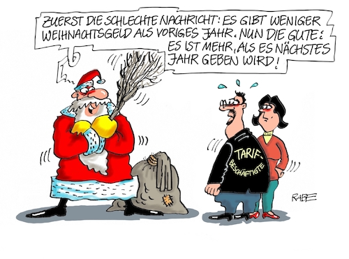 Cartoon: Tarifabschluß Weihnachtsgeld (medium) by RABE tagged tarif,tarifabschluß,weihnachtsgeld,tarifbeschäftigte,gewerkschaften,weihnachten,weihnachtsgel,rabe,ralf,böhme,cartoon,karikatur,pressezeichnung,farbcartoon,tagescartoon,streik,prämie,geld,verdi,tarif,tarifabschluß,weihnachtsgeld,tarifbeschäftigte,gewerkschaften,weihnachten,weihnachtsgel,rabe,ralf,böhme,cartoon,karikatur,pressezeichnung,farbcartoon,tagescartoon,streik,prämie,geld,verdi