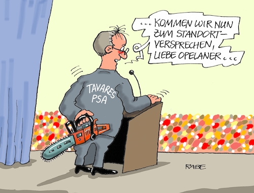 Cartoon: Tavares Kahlschlag (medium) by RABE tagged opel,kapitän,übernahme,peugeou,psa,citroen,general,motors,schiffe,meer,hafen,rabe,ralf,böhme,cartoon,karikatur,pressezeichnung,farbcartoon,tagescartoon,tavares,frankreich,deutschland,standorte,eisenach,opelaner,kettensäge,kahlschlag,pkw,rüsselsheim,opel,kapitän,übernahme,peugeou,psa,citroen,general,motors,schiffe,meer,hafen,rabe,ralf,böhme,cartoon,karikatur,pressezeichnung,farbcartoon,tagescartoon,tavares,frankreich,deutschland,standorte,eisenach,opelaner,kettensäge,kahlschlag,pkw,rüsselsheim