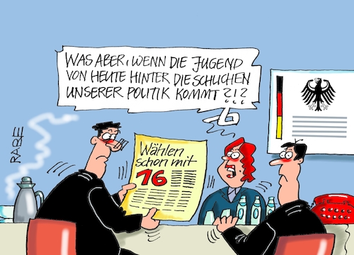 Cartoon: Teens wählen (medium) by RABE tagged spd,linke,grüne,bundesregierung,bundestagswahl,corona,wähler,wählerstimmen,wahlurne,rabe,ralf,böhme,cartoon,karikatur,pressezeichnung,farbcartoon,tagescartoon,erstwähler,kids,teenager,wahlalter,sechszehn,spd,linke,grüne,bundesregierung,bundestagswahl,corona,wähler,wählerstimmen,wahlurne,rabe,ralf,böhme,cartoon,karikatur,pressezeichnung,farbcartoon,tagescartoon,erstwähler,kids,teenager,wahlalter,sechszehn