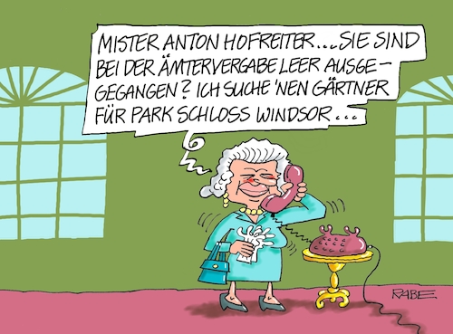 Cartoon: The Windsors (medium) by RABE tagged ampel,ampelkoalition,koalitionsvertrag,fdp,spd,grüne,rabe,ralf,böhme,cartoon,karikatur,pressezeichnung,farbcartoon,tagescartoon,lupe,vergrößerung,lösungen,lösungsvorschläge,anton,hofreiter,grüner,ämter,ämtervergabe,postenvergabe,leere,queen,windsor,london,elisabeth,gärtner,park,ampel,ampelkoalition,koalitionsvertrag,fdp,spd,grüne,rabe,ralf,böhme,cartoon,karikatur,pressezeichnung,farbcartoon,tagescartoon,lupe,vergrößerung,lösungen,lösungsvorschläge,anton,hofreiter,grüner,ämter,ämtervergabe,postenvergabe,leere,queen,windsor,london,elisabeth,gärtner,park