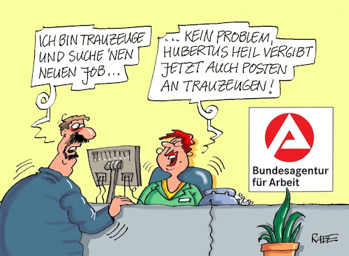 Cartoon: Trauzeugenvermittlung (medium) by RABE tagged graichen,grüne,habeck,trauzeugen,trauzeugenaffäre,filz,verstrickung,rabe,ralf,böhme,cartoon,karikatur,pressezeichnung,farbcartoon,tagescartoon,hubertus,heil,spd,sozialminister,aarbeit,posten,postenvergabe,graichen,grüne,habeck,trauzeugen,trauzeugenaffäre,filz,verstrickung,rabe,ralf,böhme,cartoon,karikatur,pressezeichnung,farbcartoon,tagescartoon,hubertus,heil,spd,sozialminister,aarbeit,posten,postenvergabe