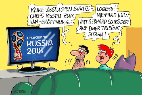 Cartoon: Tribünengeplauder (medium) by RABE tagged fußball,wm,russland,gespenst,bayern,münchen,verletzungen,boateng,robben,rabe,ralf,böhme,cartoon,tagescartoon,farbcartoon,pressezeichnung,putin,staatschefs,tribüne,stadion,eröffnung,eröffnungsfeier,einladung,gehard,schröder,fußball,wm,russland,gespenst,bayern,münchen,verletzungen,boateng,robben,rabe,ralf,böhme,cartoon,tagescartoon,farbcartoon,pressezeichnung,putin,staatschefs,tribüne,stadion,eröffnung,eröffnungsfeier,einladung,gehard,schröder