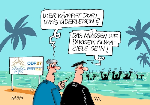 Cartoon: Überlebenskämpfer (medium) by RABE tagged hitze,dürre,klima,klimawandel,wetterextreme,trockenheit,rabe,ralf,böhme,cartoon,karikatur,pressezeichnung,farbcartoon,tagescartoon,sommer,extremwetter,meer,strand,cop,klimakonferenz,ägypten,paris,klimaziele,badeort,staatsgäste,hitze,dürre,klima,klimawandel,wetterextreme,trockenheit,rabe,ralf,böhme,cartoon,karikatur,pressezeichnung,farbcartoon,tagescartoon,sommer,extremwetter,meer,strand,cop,klimakonferenz,ägypten,paris,klimaziele,badeort,staatsgäste