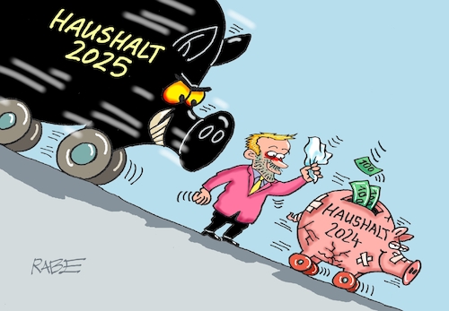 Cartoon: Überrollgefahr (medium) by RABE tagged ampelregierung,scholz,spd,grüne,fdp,lindner,kinder,kindergrundsicherung,rabe,ralf,böhme,cartoon,karikatur,pressezeichnung,farbcartoon,tagescartoon,hausmeister,ohren,zähne,bundeshaushalt,haushalt,haushaltsbeschluss,schuldenbremse,sparschwein,risse,pflaster,riesenschwein,abfahrt,ampelregierung,scholz,spd,grüne,fdp,lindner,kinder,kindergrundsicherung,rabe,ralf,böhme,cartoon,karikatur,pressezeichnung,farbcartoon,tagescartoon,hausmeister,ohren,zähne,bundeshaushalt,haushalt,haushaltsbeschluss,schuldenbremse,sparschwein,risse,pflaster,riesenschwein,abfahrt