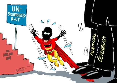 Cartoon: UN Superman (medium) by RABE tagged merz,kanzler,koalition,union,spd,klingbeil,cartoon,karikatur,pressezeichnung,farbcartoon,tagescartoon,db,bahn,frühling,frühjahr,frühjahrsputz,ice,zug,blumenkasten,blumenkästen,esc,songcontest,un,sicherheitsrat,uno,wadephul,aufnahme,abstimmung,portugal,österreich,kampfabstimmung,superman,comic,merz,kanzler,koalition,union,spd,klingbeil,cartoon,karikatur,pressezeichnung,farbcartoon,tagescartoon,db,bahn,frühling,frühjahr,frühjahrsputz,ice,zug,blumenkasten,blumenkästen,esc,songcontest,un,sicherheitsrat,uno,wadephul,aufnahme,abstimmung,portugal,österreich,kampfabstimmung,superman,comic
