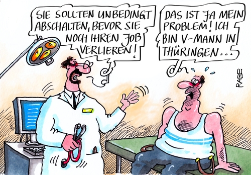 Cartoon: Vaumannn (medium) by RABE tagged innenministerium,überwachung,hintermänner,geheimdienste,nsa,spitzel,spione,thüringen,linke,ramelow,rot,grün,rabe,ralf,böhme,cartoon,karikatur,pressezeichnung,farbcartoon,tagescartoon,arzt,patient,job,stress,untergrund,abhörskandal,snowden,innenministerium,überwachung,hintermänner,geheimdienste,nsa,spitzel,spione,thüringen,linke,ramelow,rot,grün,rabe,ralf,böhme,cartoon,karikatur,pressezeichnung,farbcartoon,tagescartoon,arzt,patient,job,stress,untergrund,abhörskandal,snowden