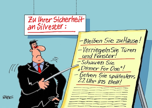 Cartoon: Verhaltensregeln (medium) by RABE tagged silvester,jahreswechsel,neujahr,böller,raketen,knaller,feuerwerk,silvesterfeuerwerk,rabe,ralf,böhme,cartoon,karikatur,pressezeichnung,farbcartoon,tagescartoon,schild,hinweis,verhaltensregeln,warnhinweis,dinner,for,one,silvester,jahreswechsel,neujahr,böller,raketen,knaller,feuerwerk,silvesterfeuerwerk,rabe,ralf,böhme,cartoon,karikatur,pressezeichnung,farbcartoon,tagescartoon,schild,hinweis,verhaltensregeln,warnhinweis,dinner,for,one