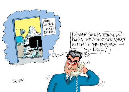 Cartoon: Verpacktes (medium) by RABE tagged bundestagswahl,wahlkampf,osten,ddr,ostbeauftragter,bundesregierung,recht,rabe,ralf,böhme,cartoon,karikatur,pressezeichnung,farbcartoon,tagescartoon,kanzleramt,laschet,gartenzwerg,söder,büro,telefon,telefonat,christo,verhüllung,verpackung,triumphbogen,paris,bundestagswahl,wahlkampf,osten,ddr,ostbeauftragter,bundesregierung,recht,rabe,ralf,böhme,cartoon,karikatur,pressezeichnung,farbcartoon,tagescartoon,kanzleramt,laschet,gartenzwerg,söder,büro,telefon,telefonat,christo,verhüllung,verpackung,triumphbogen,paris