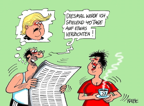 Cartoon: Verzicht (medium) by RABE tagged fasten,fastenzeit,verzicht,heilfasten,trump,usa,präsident,narr,rabe,ralf,böhme,cartoon,karikatur,pressezeichnung,farbcartoon,tagescartoon,donald,washington,fake,news,fasten,fastenzeit,verzicht,heilfasten,trump,usa,präsident,narr,rabe,ralf,böhme,cartoon,karikatur,pressezeichnung,farbcartoon,tagescartoon,donald,washington,fake,news