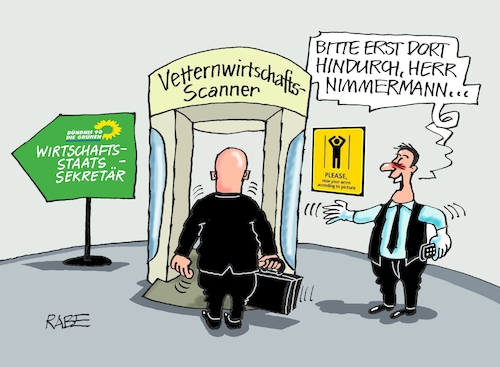 Cartoon: Vetternwirtschaft mit ts (medium) by RABE tagged graichen,habeck,vetternwirtschaft,staatssekretär,wirtschaftsstaatssekretär,grüne,nimmermann,rabe,ralf,böhme,cartoon,karikatur,pressezeicnung,farbcartoon,tagescartoon,wärmewende,wärmepumpeneinbau,heizungsgesetz,scanner,körperscanner,bodyscanner,graichen,habeck,vetternwirtschaft,staatssekretär,wirtschaftsstaatssekretär,grüne,nimmermann,rabe,ralf,böhme,cartoon,karikatur,pressezeicnung,farbcartoon,tagescartoon,wärmewende,wärmepumpeneinbau,heizungsgesetz,scanner,körperscanner,bodyscanner