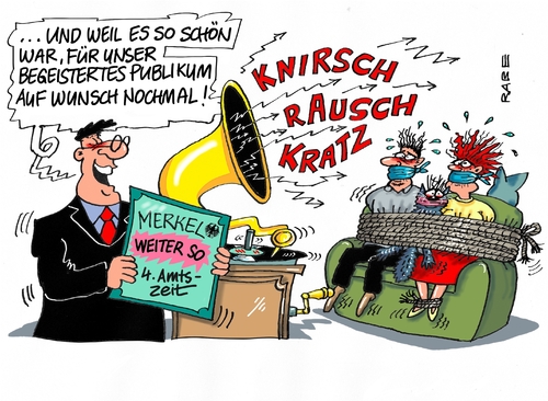 Cartoon: Vierte Amtszeit (medium) by RABE tagged merkel,kanzlerin,kandidatin,vierte,amtszeit,bürgerwunsch,wiederwahl,rabe,ralf,böhme,cartoon,karikatur,pressezeichnung,farbcartoon,tagescartoon,grammophon,schellackplatte,schallplatte,zuhörer,merkel,kanzlerin,kandidatin,vierte,amtszeit,bürgerwunsch,wiederwahl,rabe,ralf,böhme,cartoon,karikatur,pressezeichnung,farbcartoon,tagescartoon,grammophon,schellackplatte,schallplatte,zuhörer