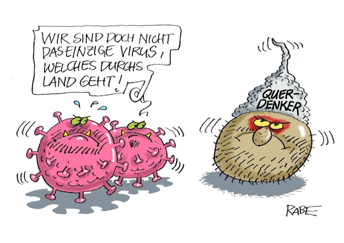 Cartoon: Virologisches (medium) by RABE tagged corona,bildung,bildungsminister,kanzleramt,bildungskonferenz,lehrerkonferenz,laptop,ausstatung,digitalisierung,bildungsmonitor,internetzugan,wlan,aufwachen,lockdown,teillockdown,fallzahlen,rki,shutdown,verschärfung,querdenker,querdenkerdemo,aluhut,verschwörer,verschwörungstheorie,reichsbürger,rechte,ostländer,corona,bildung,bildungsminister,kanzleramt,bildungskonferenz,lehrerkonferenz,laptop,ausstatung,digitalisierung,bildungsmonitor,internetzugan,wlan,aufwachen,lockdown,teillockdown,fallzahlen,rki,shutdown,verschärfung,querdenker,querdenkerdemo,aluhut,verschwörer,verschwörungstheorie,reichsbürger,rechte,ostländer