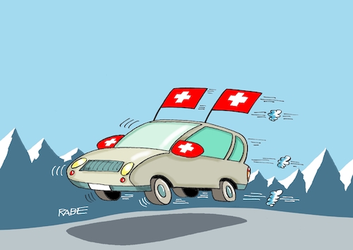 Cartoon: Volle Fahrt (medium) by RABE tagged fußball,em,wm,meisterschaft,schweiz,frauen,frauenfußball,spielerin,rabe,ralf,böhme,cartoon,karikatur,pressezeichnung,farbcartoon,spielplan,paarung,tv,live,uefa,sportschau,pkw,fahne,spiegelschoner,fußball,em,wm,meisterschaft,schweiz,frauen,frauenfußball,spielerin,rabe,ralf,böhme,cartoon,karikatur,pressezeichnung,farbcartoon,spielplan,paarung,tv,live,uefa,sportschau,pkw,fahne,spiegelschoner