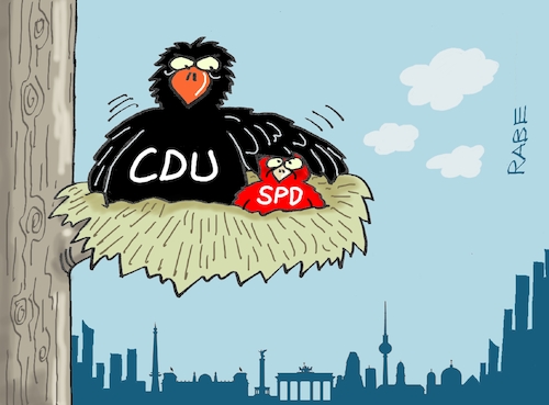 Cartoon: Von Ast zu Ast (medium) by RABE tagged berlinwahl,berlin,senat,panne,pannenwahl,wahlbriefe,giffey,rabe,ralf,böhme,cartoon,karikatur,pressezeichnung,farbcartoon,tagescartoon,wahlurne,rettungsboot,stimmzettel,wähler,gffey,groko,cdu,spd,fittiche,federn,nest,ast,baum,vögel,vogel,krähe,fink,berlinwahl,berlin,senat,panne,pannenwahl,wahlbriefe,giffey,rabe,ralf,böhme,cartoon,karikatur,pressezeichnung,farbcartoon,tagescartoon,wahlurne,rettungsboot,stimmzettel,wähler,gffey,groko,cdu,spd,fittiche,federn,nest,ast,baum,vögel,vogel,krähe,fink