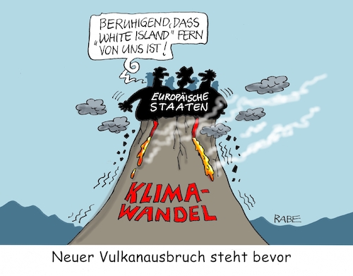 Cartoon: Vulkaninsel (medium) by RABE tagged klimawandel,umwelt,umweltministerin,schulze,sp,klimapreis,heizung,auto,rabe,ralf,böhme,cartoon,karikatur,pressezeichnung,farbcartoon,tagescartoon,brücke,bettler,verkehr,klimaprämie,friday,for,future,klimapaket,klimabeschluss,eu,madrid,klimakonferenz,vulkan,vulakanausbruch,europa,neuseeland,white,island,klimawandel,umwelt,umweltministerin,schulze,sp,klimapreis,heizung,auto,rabe,ralf,böhme,cartoon,karikatur,pressezeichnung,farbcartoon,tagescartoon,brücke,bettler,verkehr,klimaprämie,friday,for,future,klimapaket,klimabeschluss,eu,madrid,klimakonferenz,vulkan,vulakanausbruch,europa,neuseeland,white,island