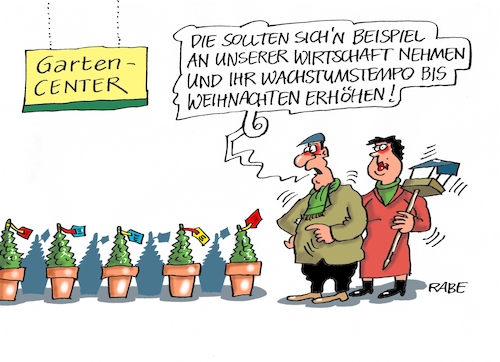 Cartoon: Wachstumsrate (medium) by RABE tagged wirttschaftswachstum,volldampf,wachstumstempo,konjunktur,aufschwung,staatskasse,rabe,ralf,böhme,cartoon,karikatur,pressezeichnung,farbcartoon,tagescartoon,weihnachten,baumarkt,gartencenter,weihnachtsbaum,fichten,tannen,heilgabend,wirttschaftswachstum,volldampf,wachstumstempo,konjunktur,aufschwung,staatskasse,rabe,ralf,böhme,cartoon,karikatur,pressezeichnung,farbcartoon,tagescartoon,weihnachten,baumarkt,gartencenter,weihnachtsbaum,fichten,tannen,heilgabend