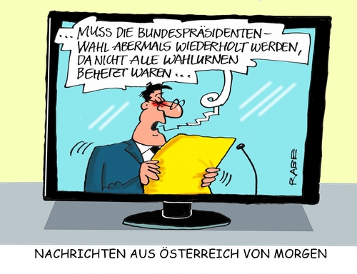 Cartoon: Wahl in Österreich (medium) by RABE tagged bundespräsidentenwahl,österreich,wien,hoffer,van,der,bellen,europagegner,europafreund,rabe,ralf,böhme,cartoon,karikatur,pressezeichnung,farbcartoon,tagescartoon,tv,nachrichten,wahlurne,wähler,bundespräsidentenwahl,österreich,wien,hoffer,van,der,bellen,europagegner,europafreund,rabe,ralf,böhme,cartoon,karikatur,pressezeichnung,farbcartoon,tagescartoon,tv,nachrichten,wahlurne,wähler