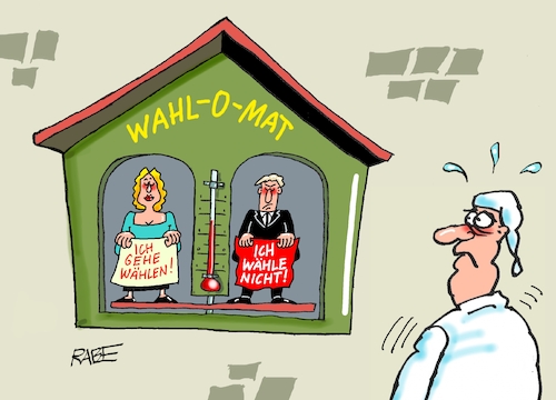 Cartoon: Wahlomat nochmal (medium) by RABE tagged wahl,wahlomat,wahlkämpfer,europawahl,landtagswahl,wähler,wahlplakate,rabe,ralf,böhme,cartoon,karikatur,pressezeichnung,farbcartoon,tagescartoon,automat,eu,michel,sterne,spieler,wetterhaus,wahl,wahlomat,wahlkämpfer,europawahl,landtagswahl,wähler,wahlplakate,rabe,ralf,böhme,cartoon,karikatur,pressezeichnung,farbcartoon,tagescartoon,automat,eu,michel,sterne,spieler,wetterhaus