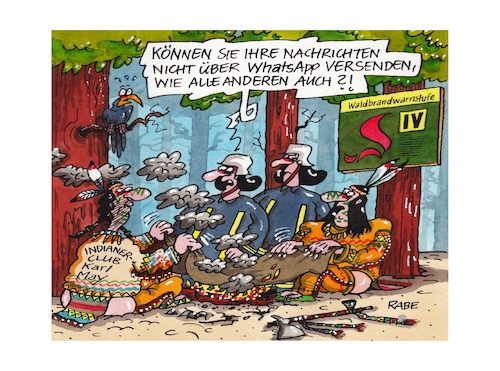 Cartoon: Waldbrandgefahr (medium) by RABE tagged sommer,hitze,hitzewelle,trockenheit,wald,waldbrand,waldbrandgefahr,feuer,flamme,rauchverbot,rabe,ralf,böhme,cartoon,kariaktur,pressezeichnung,farbcartoon,tagescartoon,feuerwehr,löschwasser,löscheinsatz,indianer,rauchzeichen,whatsapp,sommer,hitze,hitzewelle,trockenheit,wald,waldbrand,waldbrandgefahr,feuer,flamme,rauchverbot,rabe,ralf,böhme,cartoon,kariaktur,pressezeichnung,farbcartoon,tagescartoon,feuerwehr,löschwasser,löscheinsatz,indianer,rauchzeichen,whatsapp