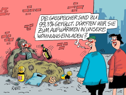 Cartoon: Warme Gedanken (medium) by RABE tagged gas,gassparen,gasnotstand,gasgeben,sanktionen,gasspeicher,gasheizung,rabe,ralf,böhme,cartoon,karikatur,pressezeichnung,farbcartoon,tagescartoon,robert,habeck,putin,ukrainekrieg,wumms,doppelwumms,gaspreisbremse,scholz,bettler,füllmenge,füllstand,ehepaar,fußgängerzone,obdachloser,energiekrise,inflation,armut,wohnung,gasmenge,aufwärmen,gas,gassparen,gasnotstand,gasgeben,sanktionen,gasspeicher,gasheizung,rabe,ralf,böhme,cartoon,karikatur,pressezeichnung,farbcartoon,tagescartoon,robert,habeck,putin,ukrainekrieg,wumms,doppelwumms,gaspreisbremse,scholz,bettler,füllmenge,füllstand,ehepaar,fußgängerzone,obdachloser,energiekrise,inflation,armut,wohnung,gasmenge,aufwärmen