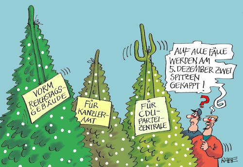 Cartoon: Weihnachtsbäume (medium) by RABE tagged weihnachten,weihnachtsbäume,kanzleramt,parteizentrale,cdu,reichstagsgebäude,baumspitze,rabe,ralf,böhme,cartoon,karikatur,pressezeichnung,farbcartoon,tagescartoon,spitze,bewerber,abstimmung,merz,spahn,akk,krampkarrenbauer,weihnachten,weihnachtsbäume,kanzleramt,parteizentrale,cdu,reichstagsgebäude,baumspitze,rabe,ralf,böhme,cartoon,karikatur,pressezeichnung,farbcartoon,tagescartoon,spitze,bewerber,abstimmung,merz,spahn,akk,krampkarrenbauer