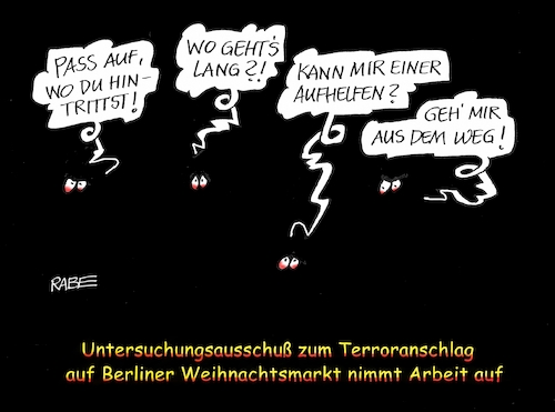 Cartoon: Weihnachtsmarktausschuß (medium) by RABE tagged amri,attentat,weihnachtsmarkt,berlin,anschlag,lkw,rabe,ralf,böhme,cartoon,karikatur,pressezeichnung,farbcartoon,tagescartoon,untersuchungsausschuß,aufklärung,bka,geheimdienste,angehörige,hinterbliebene,vertuschung,amri,attentat,weihnachtsmarkt,berlin,anschlag,lkw,rabe,ralf,böhme,cartoon,karikatur,pressezeichnung,farbcartoon,tagescartoon,untersuchungsausschuß,aufklärung,bka,geheimdienste,angehörige,hinterbliebene,vertuschung