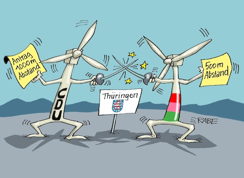 Cartoon: Windgerädertes (medium) by RABE tagged energiewende,windkraft,windräder,solarenergie,umweltminister,robert,habeck,grüne,rabe,ralf,böhme,cartoon,karikatur,pressezeichnung,farbcartoon,tagescartoon,michel,lastenträger,kosten,energiepreise,thüringen,erfurt,streit,landtag,cdu,rot,grün,abstand,abstandsregeln,ramelow,energiewende,windkraft,windräder,solarenergie,umweltminister,robert,habeck,grüne,rabe,ralf,böhme,cartoon,karikatur,pressezeichnung,farbcartoon,tagescartoon,michel,lastenträger,kosten,energiepreise,thüringen,erfurt,streit,landtag,cdu,rot,grün,abstand,abstandsregeln,ramelow