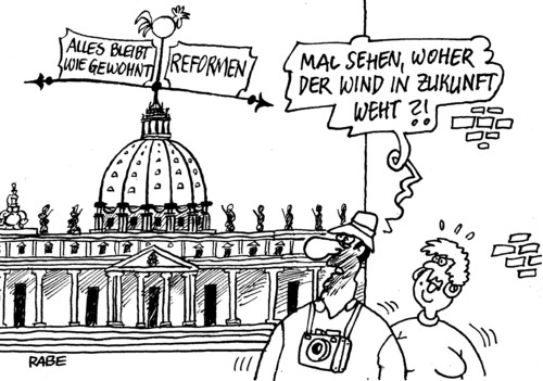 Cartoon: Windstärke (medium) by RABE tagged reformen,papst,papstnachfolger,ratzinger,benedikt,rom,vatikan,rabe,ralf,böhem,cartoon,karikatur,kirche,rücktritt,petersdom,engelsburg,konklave,katholiken,petri,herrgott,gott,zukunft,wetterhahn,bischof,bischofskonferenz,geistliche,kardinal,reformen,papst,papstnachfolger,ratzinger,benedikt,rom,vatikan,rabe,ralf,böhem,cartoon,karikatur,kirche,rücktritt,petersdom,engelsburg,konklave,katholiken,petri,herrgott,gott,zukunft,wetterhahn,bischof,bischofskonferenz,geistliche,kardinal