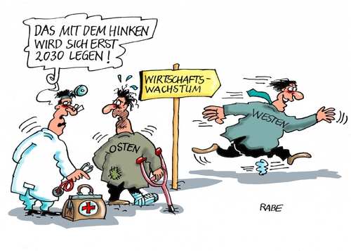 Cartoon: Wirtschaftswachstum (medium) by RABE tagged wirtschaftswachstum,steuereinnahmen,finanzminister,schäuble,bürger,bundeshaushalt,rabe,ralf,böhme,cartoon,karikatur,pressezeichnung,farbcartoon,tagescartoon,osten,westen,hinken,arzt,doktor,krücke,wirtschaftswachstum,steuereinnahmen,finanzminister,schäuble,bürger,bundeshaushalt,rabe,ralf,böhme,cartoon,karikatur,pressezeichnung,farbcartoon,tagescartoon,osten,westen,hinken,arzt,doktor,krücke