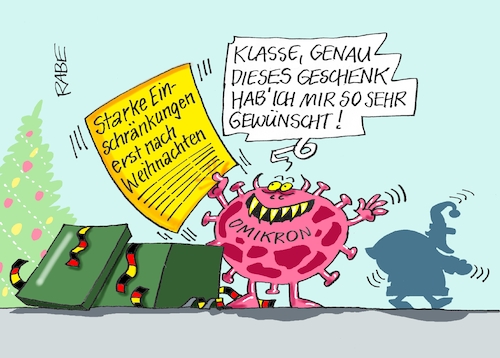 Cartoon: Wunschlos glücklich (medium) by RABE tagged corona,bundländerkonferenz,merkel,kanzleramt,lockerungen,stufenplan,öffnungen,lockdown,shutdown,baumärkte,impfdosen,rki,fallzahlen,inzidenzwert,spahn,impfzentren,impfreihenfolge,notbremse,olaf,scholz,lauterbach,expertenrat,verschärfung,weihnachten,geschenk,weihnachtsbaum,weihnachtsmann,omikron,corona,bundländerkonferenz,merkel,kanzleramt,lockerungen,stufenplan,öffnungen,lockdown,shutdown,baumärkte,impfdosen,rki,fallzahlen,inzidenzwert,spahn,impfzentren,impfreihenfolge,notbremse,olaf,scholz,lauterbach,expertenrat,verschärfung,weihnachten,geschenk,weihnachtsbaum,weihnachtsmann,omikron