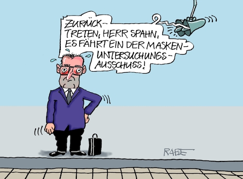 Cartoon: Zerspahnungsfacharbeiter (medium) by RABE tagged merz,union,kanzler,fritze,koalition,spd,klingbeil,bundesregierung,rabe,ralf,böhme,cartoon,karikatur,pressezeichnung,farbcartoon,tagescartoon,trump,putin,krisen,tv,nachrichten,jens,spahn,maskenaffäre,corona,untersuchungsausschuss,rücktritt,aufarbeitung,schwärzung,maskenbericht,zug,gleis,bahnsteig,einfahrt,merz,union,kanzler,fritze,koalition,spd,klingbeil,bundesregierung,rabe,ralf,böhme,cartoon,karikatur,pressezeichnung,farbcartoon,tagescartoon,trump,putin,krisen,tv,nachrichten,jens,spahn,maskenaffäre,corona,untersuchungsausschuss,rücktritt,aufarbeitung,schwärzung,maskenbericht,zug,gleis,bahnsteig,einfahrt
