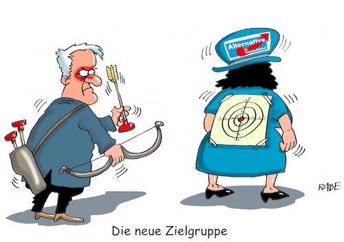 Cartoon: Zielgruppe (medium) by RABE tagged markus,söder,csu,bayern,münchen,landesvorsitzender,horst,seehofer,merkel,cdu,union,streit,unionstreit,asylstreit,ultimatum,grenze,zurückweisung,flüchtlinge,grenzkontrollen,feindbild,zielgruppe,afd,rechte,radikalisierung,maaßen,chemnitz,pegida,demo,bfv,verfassungsschutz,groko,markus,söder,csu,bayern,münchen,landesvorsitzender,horst,seehofer,merkel,cdu,union,streit,unionstreit,asylstreit,ultimatum,grenze,zurückweisung,flüchtlinge,grenzkontrollen,feindbild,zielgruppe,afd,rechte,radikalisierung,maaßen,chemnitz,pegida,demo,bfv,verfassungsschutz,groko