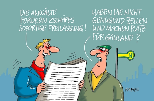 Cartoon: Zschäpe und Gauland (medium) by RABE tagged afd,gauland,fliegenschiss,zschäpe,neonazi,rechte,münchen,gericht,freilassung,gefängniszelle,rabe,ralf,böhme,cartoon,karikatur,pressezeichnung,farbcartoon,tagescartoon,rechtsradikal,anschläge,morde,beteiligung,richter,pflichtverteidiger,afd,gauland,fliegenschiss,zschäpe,neonazi,rechte,münchen,gericht,freilassung,gefängniszelle,rabe,ralf,böhme,cartoon,karikatur,pressezeichnung,farbcartoon,tagescartoon,rechtsradikal,anschläge,morde,beteiligung,richter,pflichtverteidiger