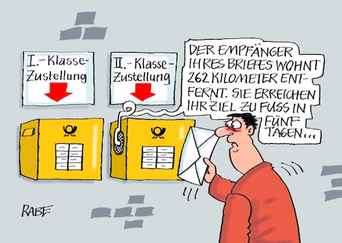 Cartoon: Zu Fuß (medium) by RABE tagged post,briefkasten,dhl,briefe,zusteller,corona,personalprobleme,zustellerprobleme,notfallplan,briefschlitz,rabe,ralf,böhme,cartoon,karikatur,pressezeichnung,farbcartoon,tagescartoon,posthorn,leerzeiten,zustellung,fußweg,erste,klasse,zweite,post,briefkasten,dhl,briefe,zusteller,corona,personalprobleme,zustellerprobleme,notfallplan,briefschlitz,rabe,ralf,böhme,cartoon,karikatur,pressezeichnung,farbcartoon,tagescartoon,posthorn,leerzeiten,zustellung,fußweg,erste,klasse,zweite