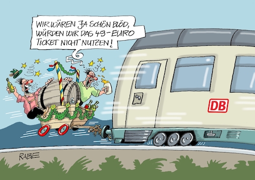 Cartoon: Zug um Zug (medium) by RABE tagged vatertag,männertag,christi,himmelfahrt,feiertag,männer,väter,bollerwagen,bierfass,ausflug,rabe,ralf,böhme,cartoon,karikatur,pressezeichnung,farbcartoon,tagescartoon,zug,eisenbahn,db,ice,schiene,gleise,puffer,ticket,bahnticket,neunundvierzig,euro,vatertag,männertag,christi,himmelfahrt,feiertag,männer,väter,bollerwagen,bierfass,ausflug,rabe,ralf,böhme,cartoon,karikatur,pressezeichnung,farbcartoon,tagescartoon,zug,eisenbahn,db,ice,schiene,gleise,puffer,ticket,bahnticket,neunundvierzig,euro